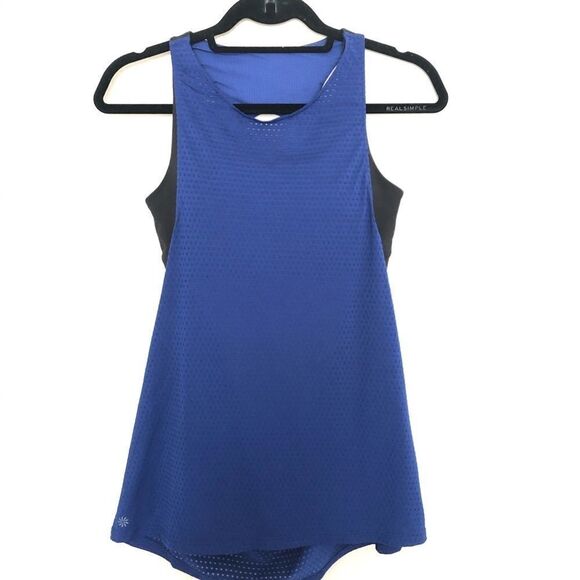 ATHLETA SCULPTEK REP SUPPORT TANK BLUE BLACK‎ SZ S - Picture 1 of 9